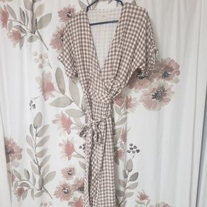 Urban Outfitters Linen Wrap Dress XS